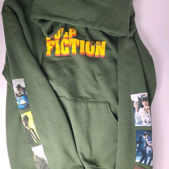 Pulp Fiction Hoodie 2019 Miramax Movie Promo Green Size S Graphic Sweatshirt GUC - Picture 7 of 8
